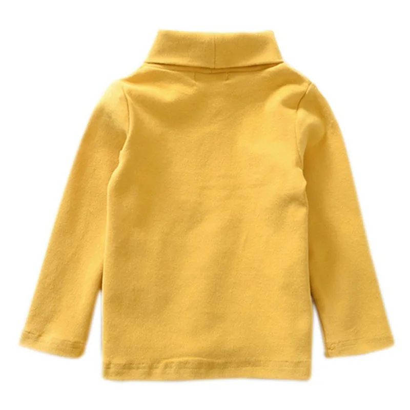 Candy Color Girls Clothes Kids Turtleneck T-shirt Fall Winter Solid Casual Pullover Cotton Clothes