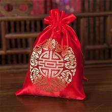 (50 pieces/lot)Big Size Creative Red/Gold Wedding Favors Candy Box Bomboniere Candy Bags Party Supplies Gifts Bag Free Shipping