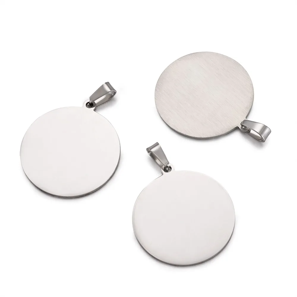 10pcs 33x30x1mm 304 Stainless Steel Metal Necklace Pendants for Jewelry