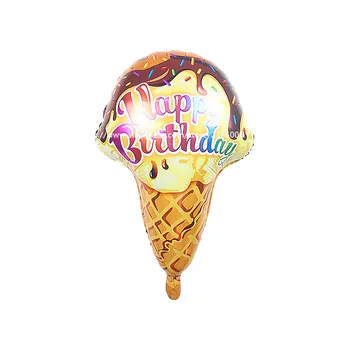 

10pcs/lot Vogue ice cream cake Happy Birthday balloons Birthday Party Decoration Foil Balloons kid's Classic inflate Toy Gift