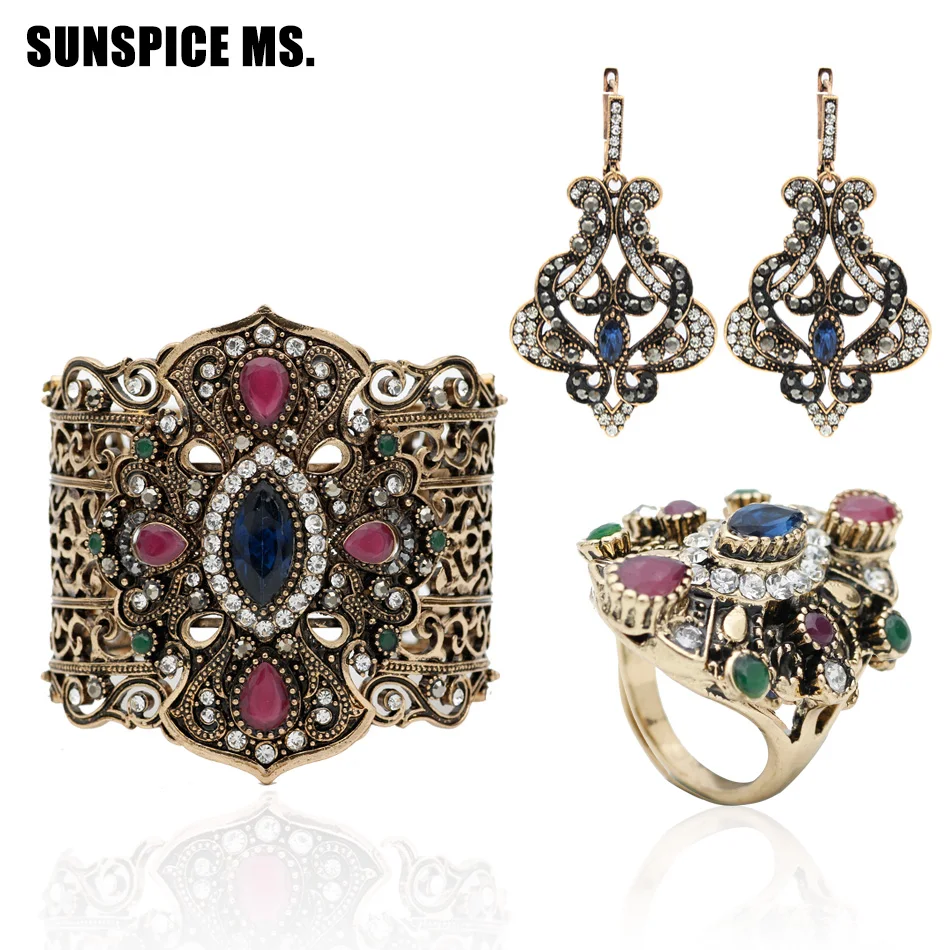 3 шт. длинные висячие серьги Аравийское свадебное кольцо Марокканское женское