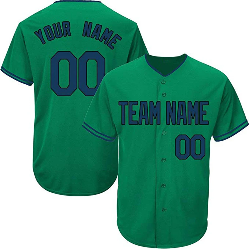 Green Custom Baseball Jersey for Men Women Youth Authentic Embroidered Player Name & Numbers Design Your Own Team Logo DIY OEM