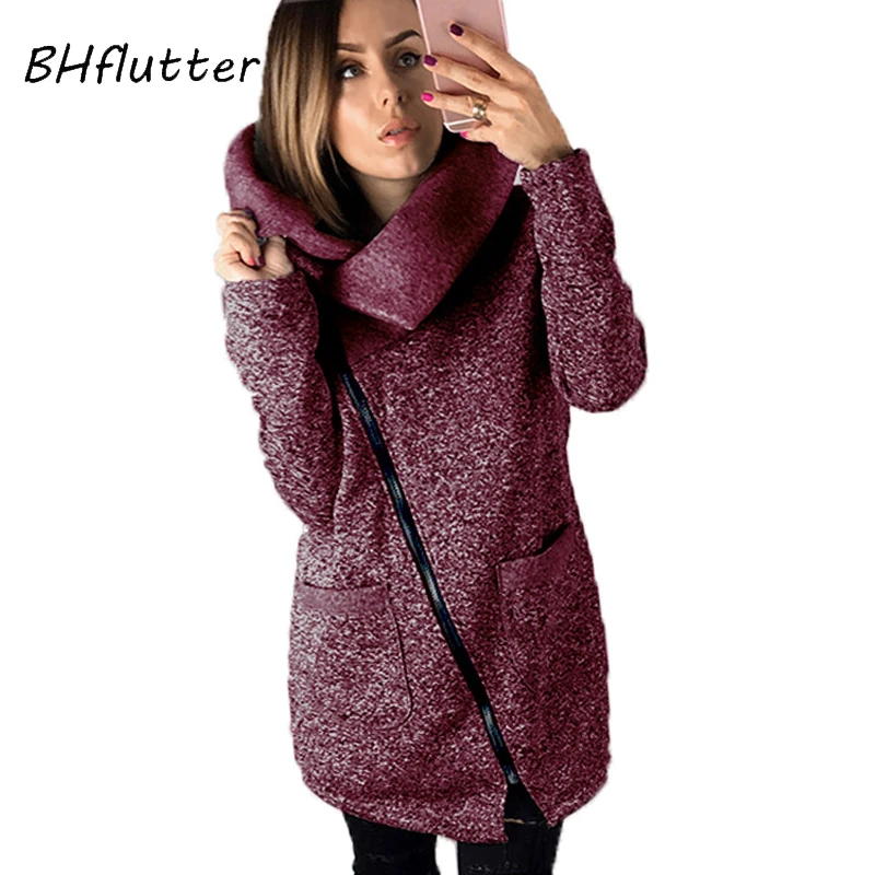 BHflutter 4XL 5XL размера плюс зимняя женская куртка модная повседневная верхняя одежда с длинным рукавом и отложным воротником пальто chaqueta mujer