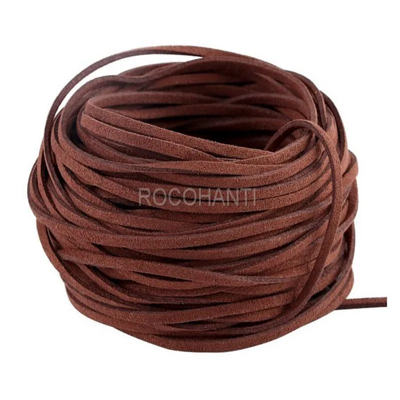 Плоский замшевый шнур из оленьей кожи 25 ярдов ширина 3 мм|rope flat|lace rope3mm rope |