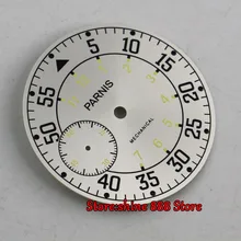 38,9 мм часы с белым циферблатом, подходит 6497 ST3620 часовой механизм светящиеся знаки