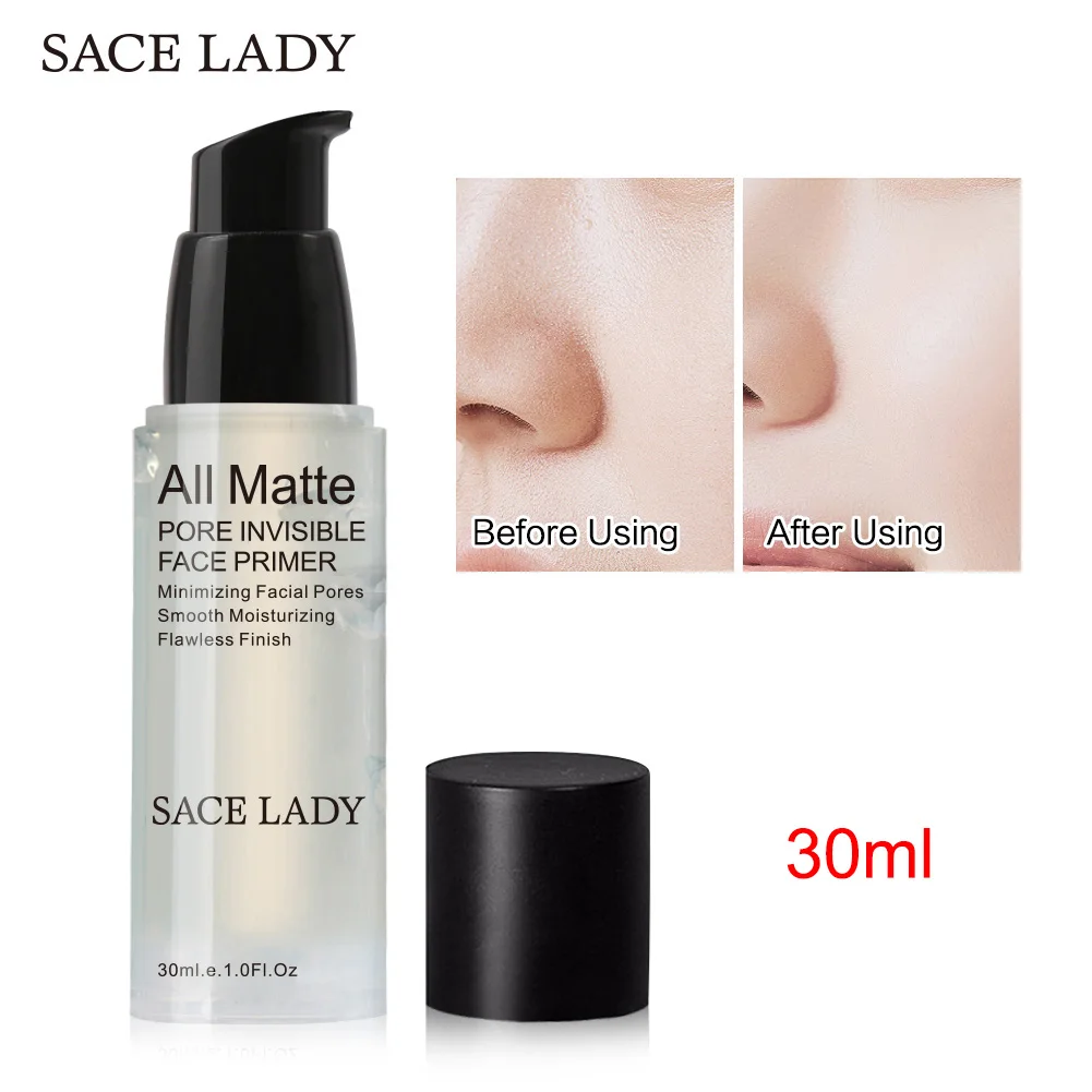 

SACE LADY Face Base Primer Makeup Liquid Matte Fine Lines Oil-control Facial Brighten Foundation YUF99