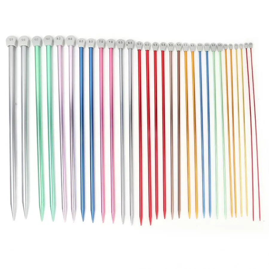 

15Pcs/Set 35cm Knitting Needles Colorful Oxidized Long Sweater Yarn Weaving Needle DIY Hand Knitting Tool Bar Needle Set