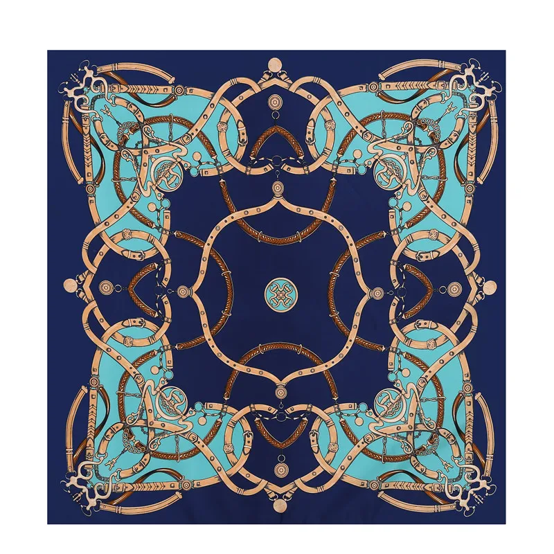 Женский квадратный платок POBING из 100% шелка с цветочным принтом 70*70 см|brand bandana|silk