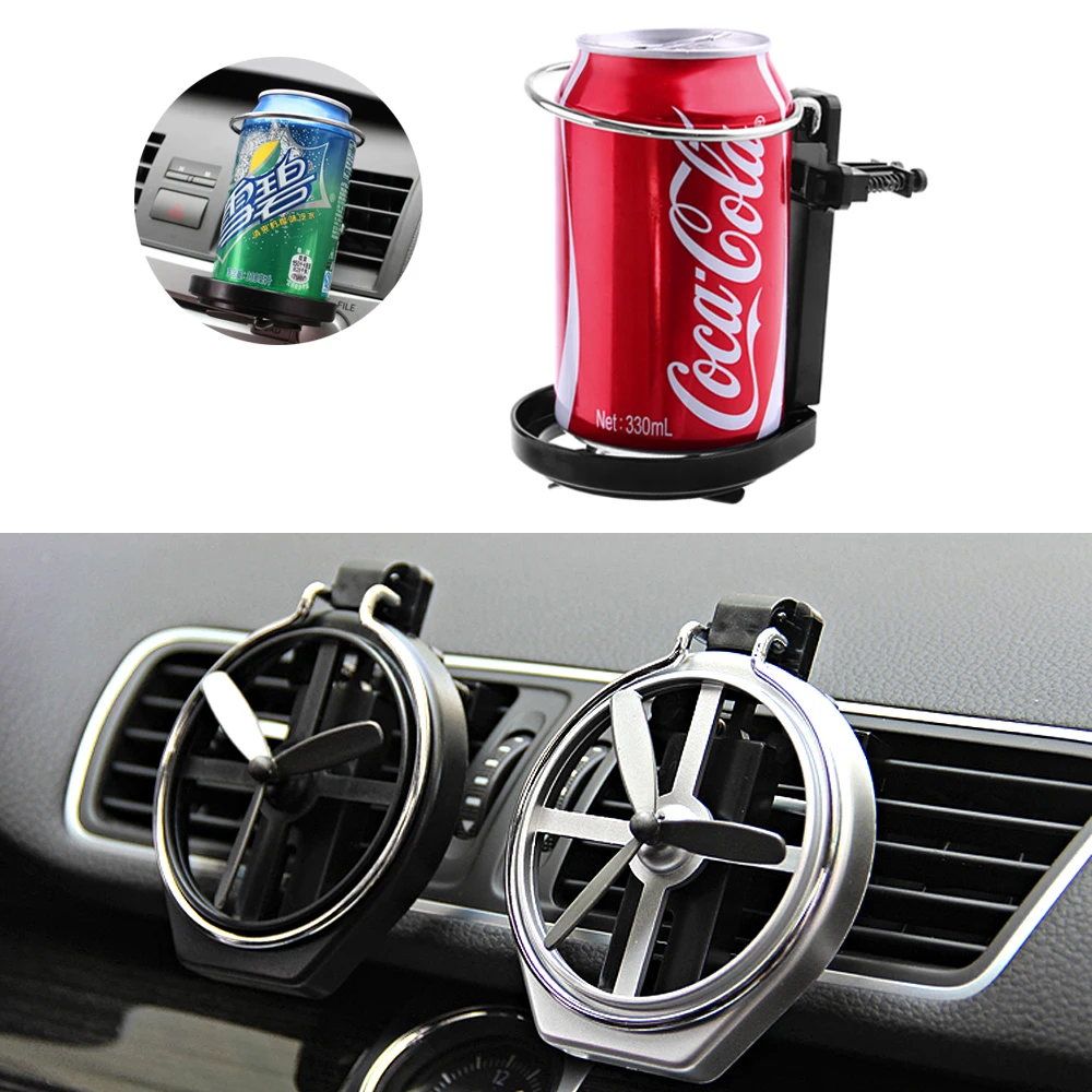 

1pcs Universal Cup Holder Black Car Air-Outlet Folding Bottle Drink With Fan Keep Drink Temperature Multifunctional Car Accessor