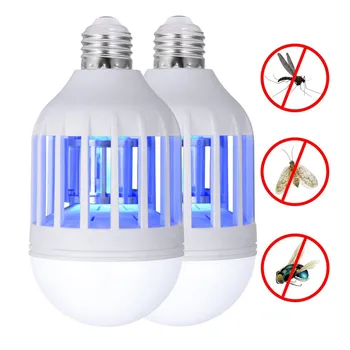 

2pcs Repeller Bulb Mosquito Lamps LED Anti-Mosquito Bulb Light Kids Bedroom 15W 1000LM 6500K Electronic Insect Fly Lure Kill
