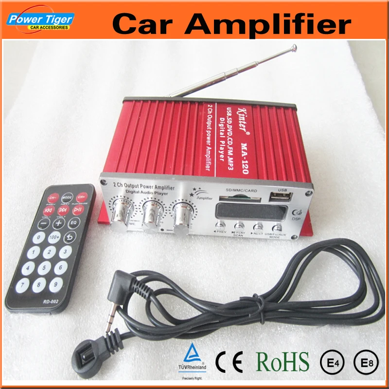 New 12V Mini Auto Motorcycle Car Amplifier Red Digital Audio Player USB