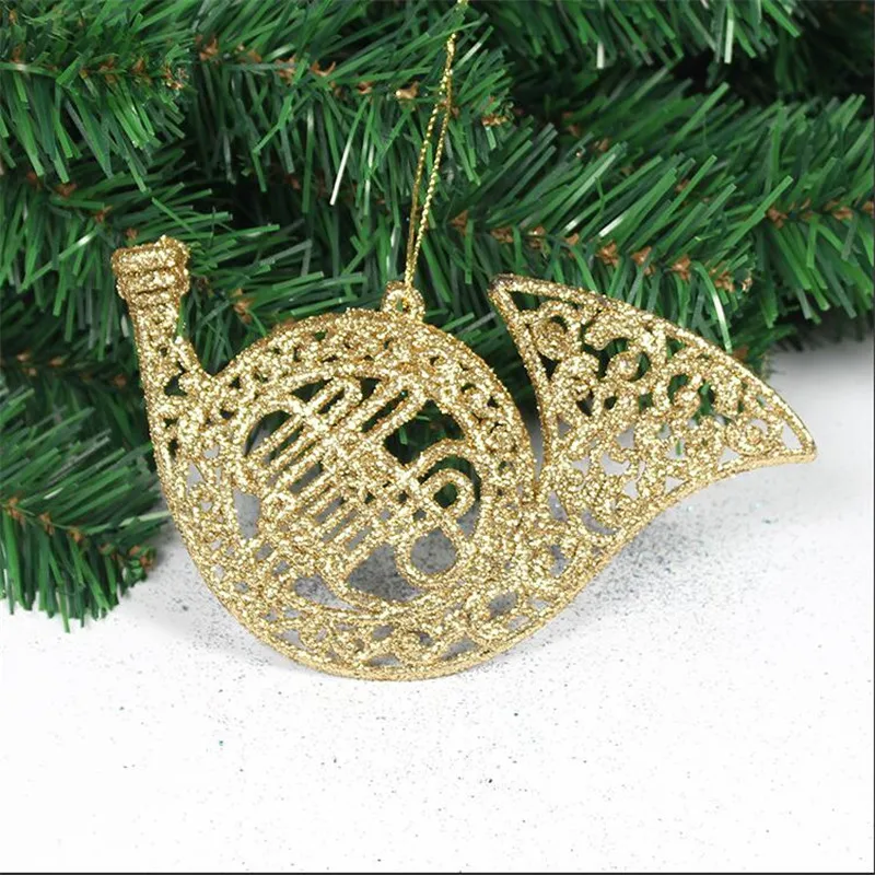 

New arrive 4 colors the size 5X15cm Golden onion powder pendant Trumpet model decoration, Christmas ornament Tree Decoration