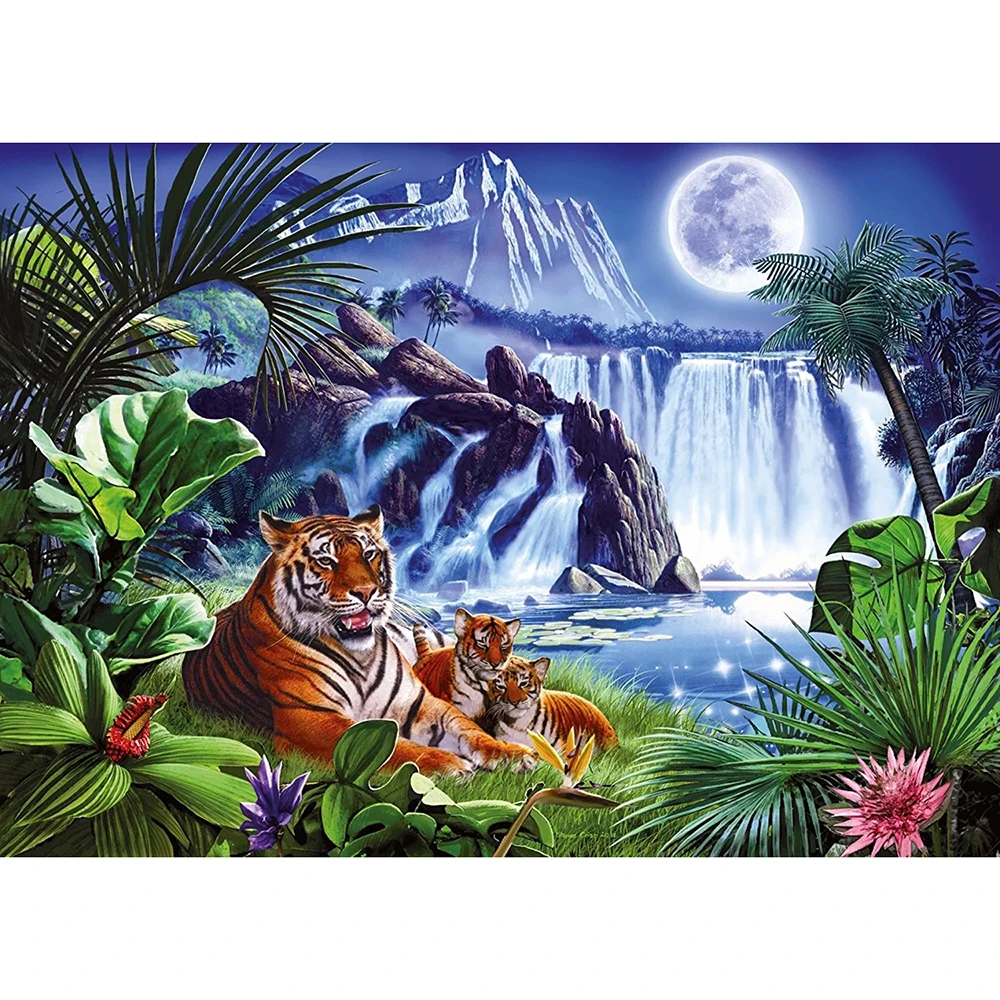 

Home Decor DIY 5D Diamond Embroidery "Waterfall and tiger" Cross Stitch Set Abstract Oil Painting Resin Hobby Craft