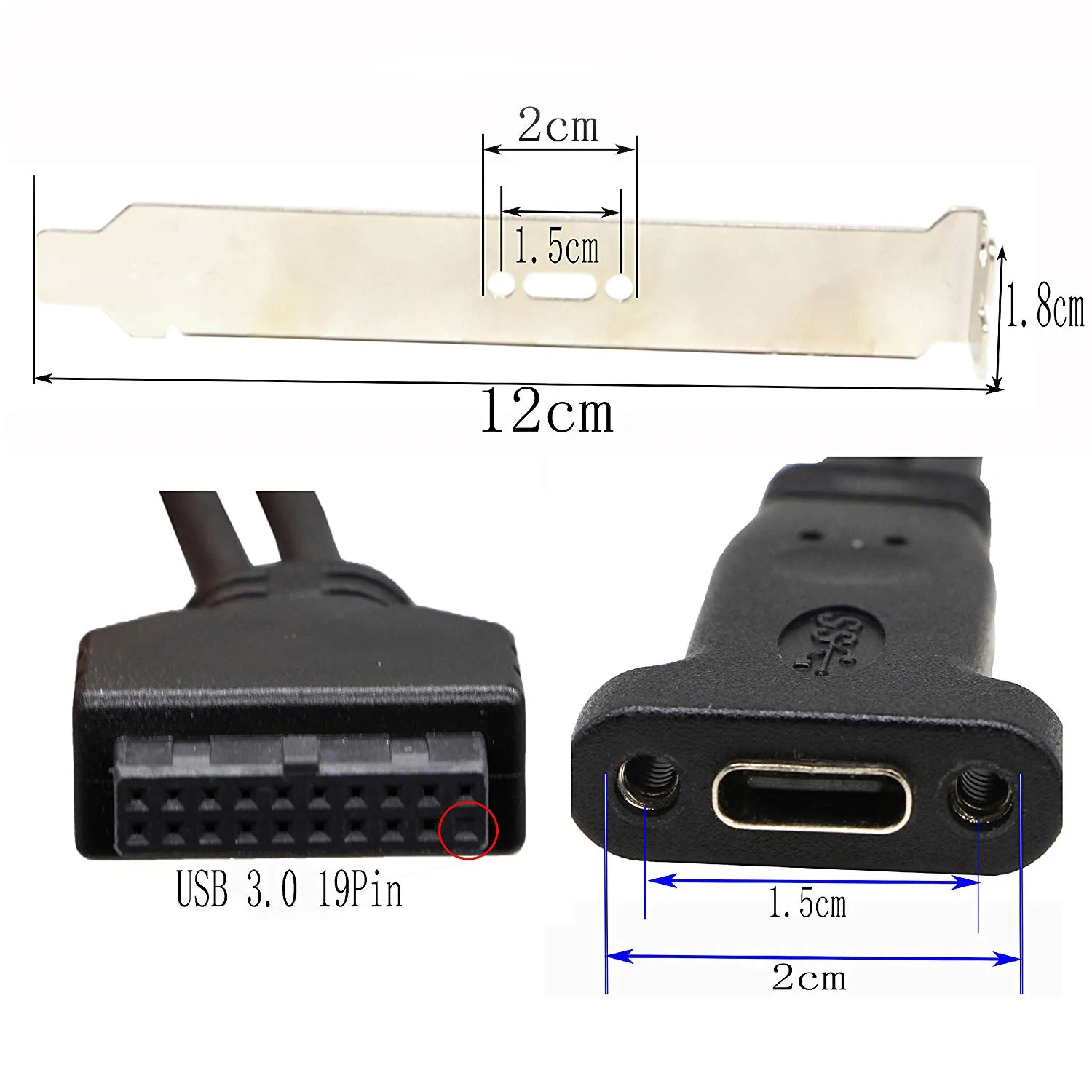 USB 3,0 20 Pin к USB C Передняя панель заголовок кабель, USB 3,0 20 Pin женщина к usb type C Женщина Панель Крепление удлинитель