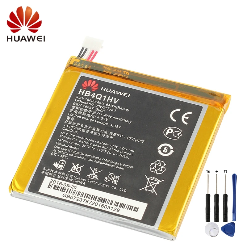 

HUAWEI HB4Q1HV Genuine Battery For Huawei T9200 Ascend P1 D1 U9200 U9500 1850mAh Phone Battery + Tool