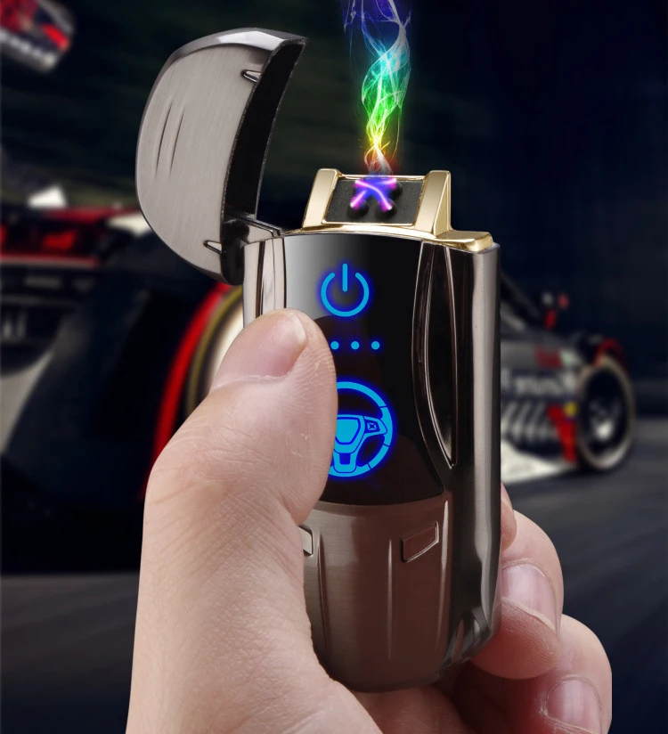 Двойная дуговая Автомобильная Зажигалка плазменная водонепроницаемая для улицы электрическая зажигалка с подключением к USB для сигаретного курения