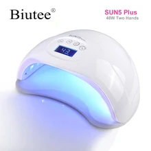 Biutee SUN 5 плюс сушилка для ногтей 48 Вт led лампа для ногтей уф лампа светильник ногтя рук леча для гель лака с ЖК-дисплеем таймер дисплей сенсорный