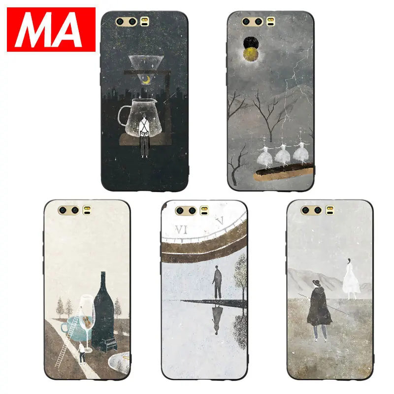 MA Oil painting style Phone Case For Huawei P20 P10 P9 Lite Pro Cases Ultra-thin TPU Cover Honor 8 9 10 Mate 20 | Мобильные телефоны