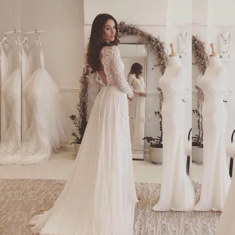 white long sleeve prom dress