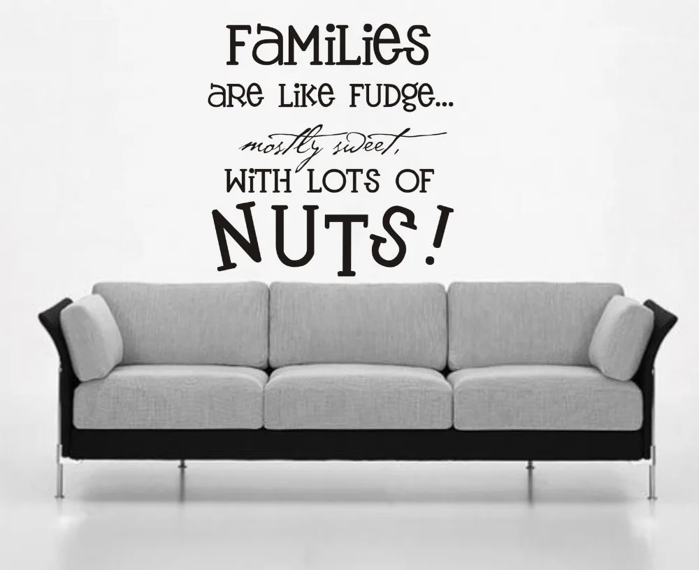 Gia Đình Là Giống Như Fudge Tường Nghệ Thuật Vẽ Poster Typography In Khá Sticker Quote Phòng Ngủ Sinh Hoạt Hành Lang Tường Decals 3 Kích Thước|Wall Stickers| - Aliexpress