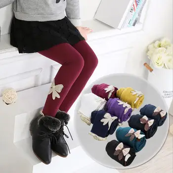 

er Warm Girls Leggings Fashion bow Kids Girls Jeans Pants Autumn Kids Children Pencil Pants Trousers