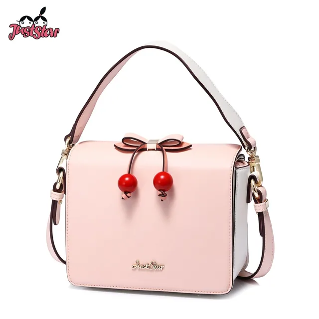 Just Star Women S Leather Handbags Las Fashion Cherry Bow Box Just Star Women S Leather Handbags Las Fashion Cherry Bow Box Shoulder Tote Purse Female Fruit Spring