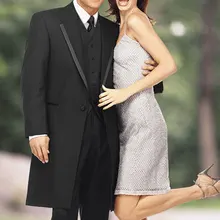 Одна Кнопка Нотч черный раздвоенным хвостом Terno Masculino заказ куртка Для мужчин костюмы комплект из 3 предметов Свадебная вечеринка выпускного модные Terno