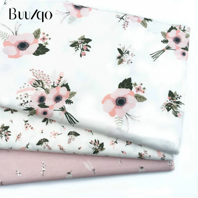 

Buulqo 100% cotton Twill fabric prints flower material for sewing upholstery cotton patchwork quilting dress making cloth