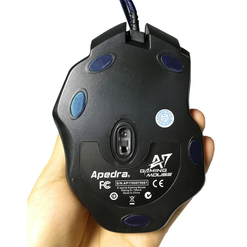 APEDRA Programmable USB Wired Gaming Mouse 7Buttons 3200DPI Optical Computer Mouse Gamer Mice for P