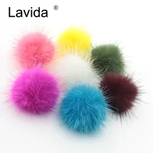 Lavida F20 100 шт натуральный мех норки помпон норковый шар/DIY брелок кольцо серьги ожерелье материалы/ювелирные аксессуары