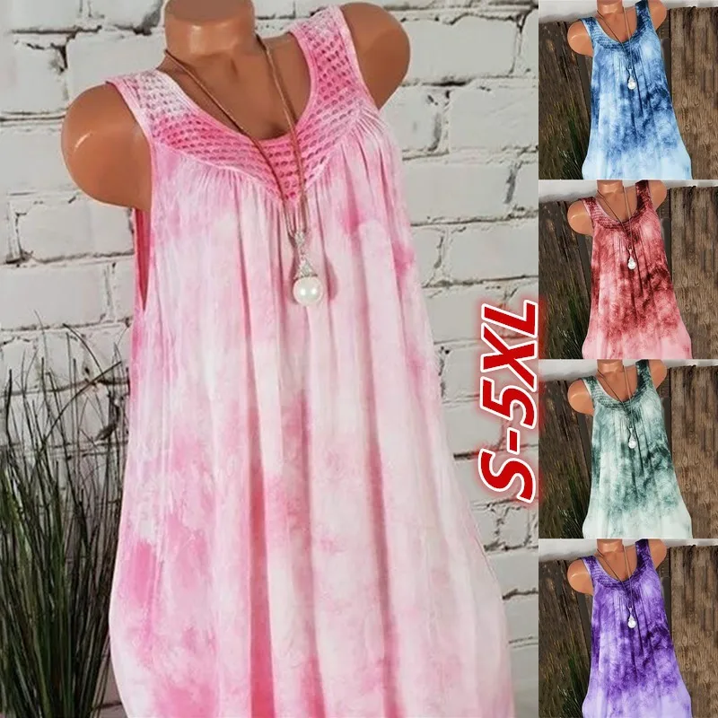 

Tie Dye Dress Plus Dress Tank Mini Women Summer Xxxl Xxxxl Xxxxxl Oversized Casual Vestidos Pink Blue Green Vetement Femme 2019