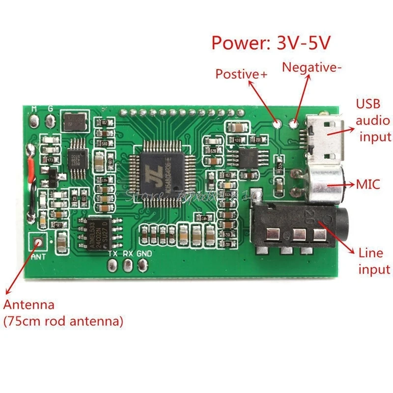 DSP PLL 87-108 МГц цифровой беспроводной микрофон Стерео FM передатчик модуль Плата и Прямая поставка