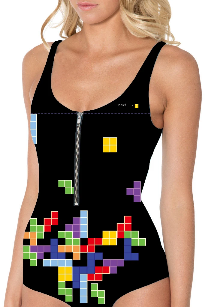 One Piece Zipper Swimsuit Sexy high cut Swimwear Women Bathing Suit