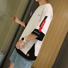 Футболка в японском стиле Харадзюку, уличная мужская летняя модная футболка в стиле хип-хоп, повседневные футболки с мультяшным принтом, мужские забавные корейские футболки для мальчиков
