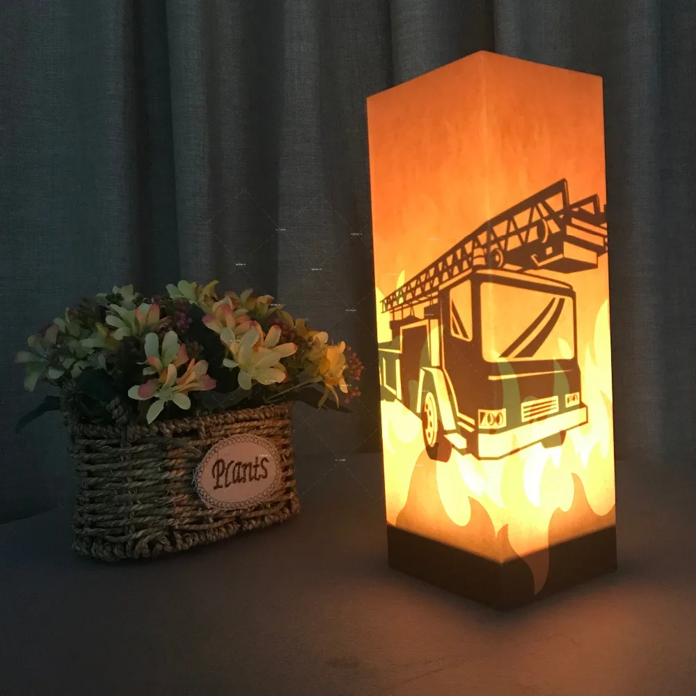 

Car Addiction FIRE TRUCK Illusion Night Light LED Does Not Get Hot A Great Gift For Boys Kids or FIREMAN compliments