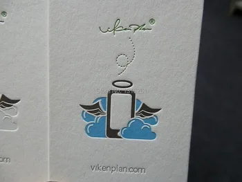 

630g cotton paper debossed with color&embossed with color right angle 2C/1C