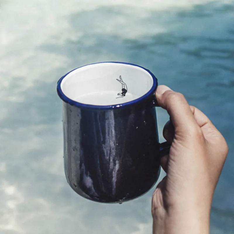 Креативная эмалированная пара чашка молоко кофе чашка офис подарок