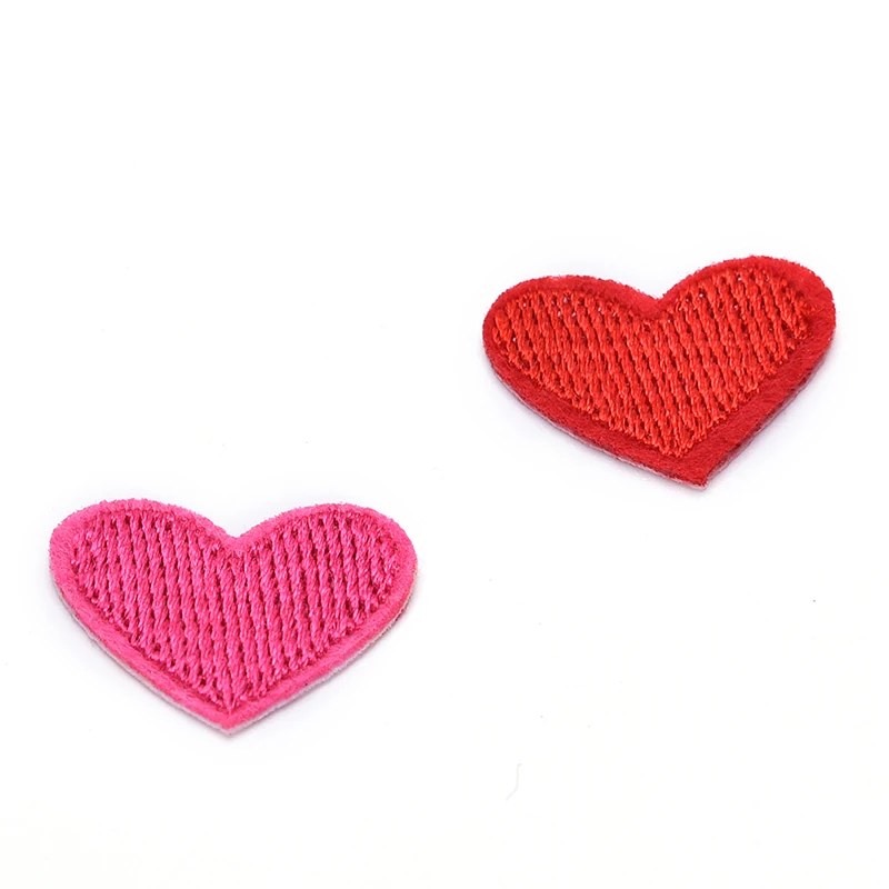 

Red Love Heart Embroidered Patches Iron On For Clothing Applique Embroidery Parches Sticker Wedding Decor New 1pc