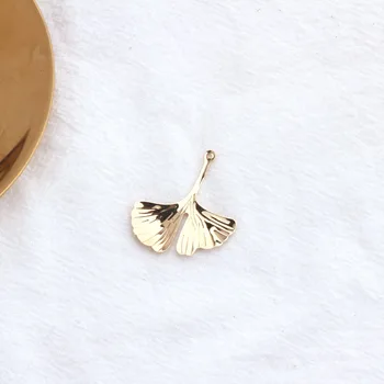 

12PCS 26x29MM 24K Gold Color Plated Ginkgo Leaf Leaves Charm Pendants for DIY Jewelry Making Findings