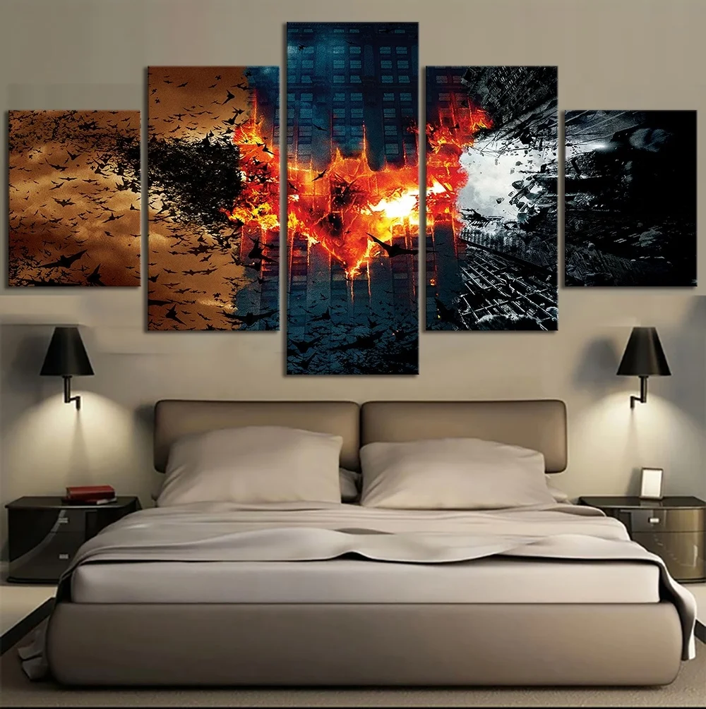 5 Piece Dark Knight Batman Video Game Poster HD Wall ...