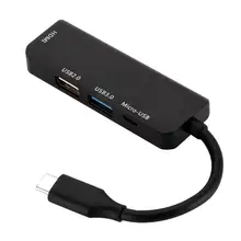 ALLOYSEED 1080P type-C концентратор USB2.0/USB3.0/HDMI/Micro USB адаптер док-станция для MacBook huawei Xiaomi lenovo Galaxy DELL PC телефон