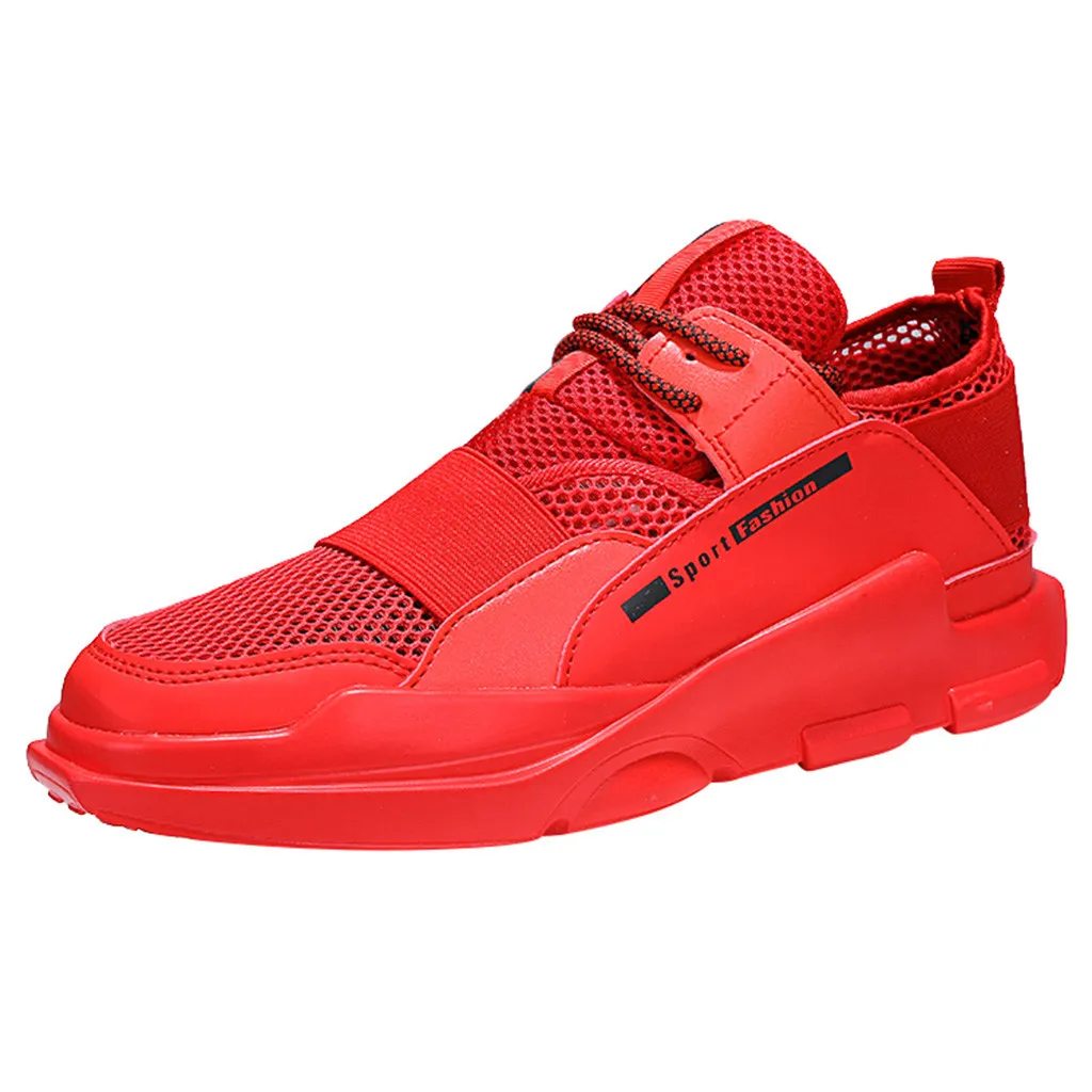 Дышащая обувь для мужчин удобные сетчатые спортивные кроссовки мужские черные красные белые спортивная обувь zapatillas# D