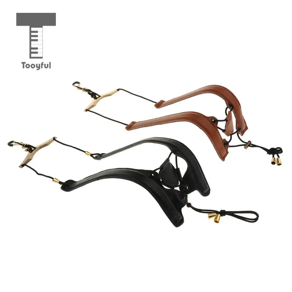 Tooyful Adjustable Leather Shoulder Sax Neck Strap Belt for Tenor Alto Saxophone with Buckle Saxophone Parts Accessories