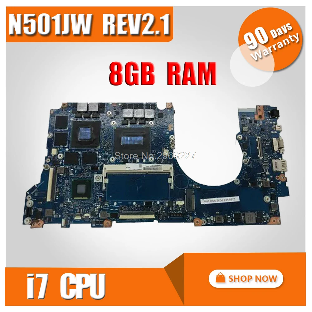 

N501JW G501JW Motherboard For ASUS N501J N501JW UX501J UX50JW G501J G501JW Laptop Mainboard GTX960M 8GB RAM i7-4720HQ cpu