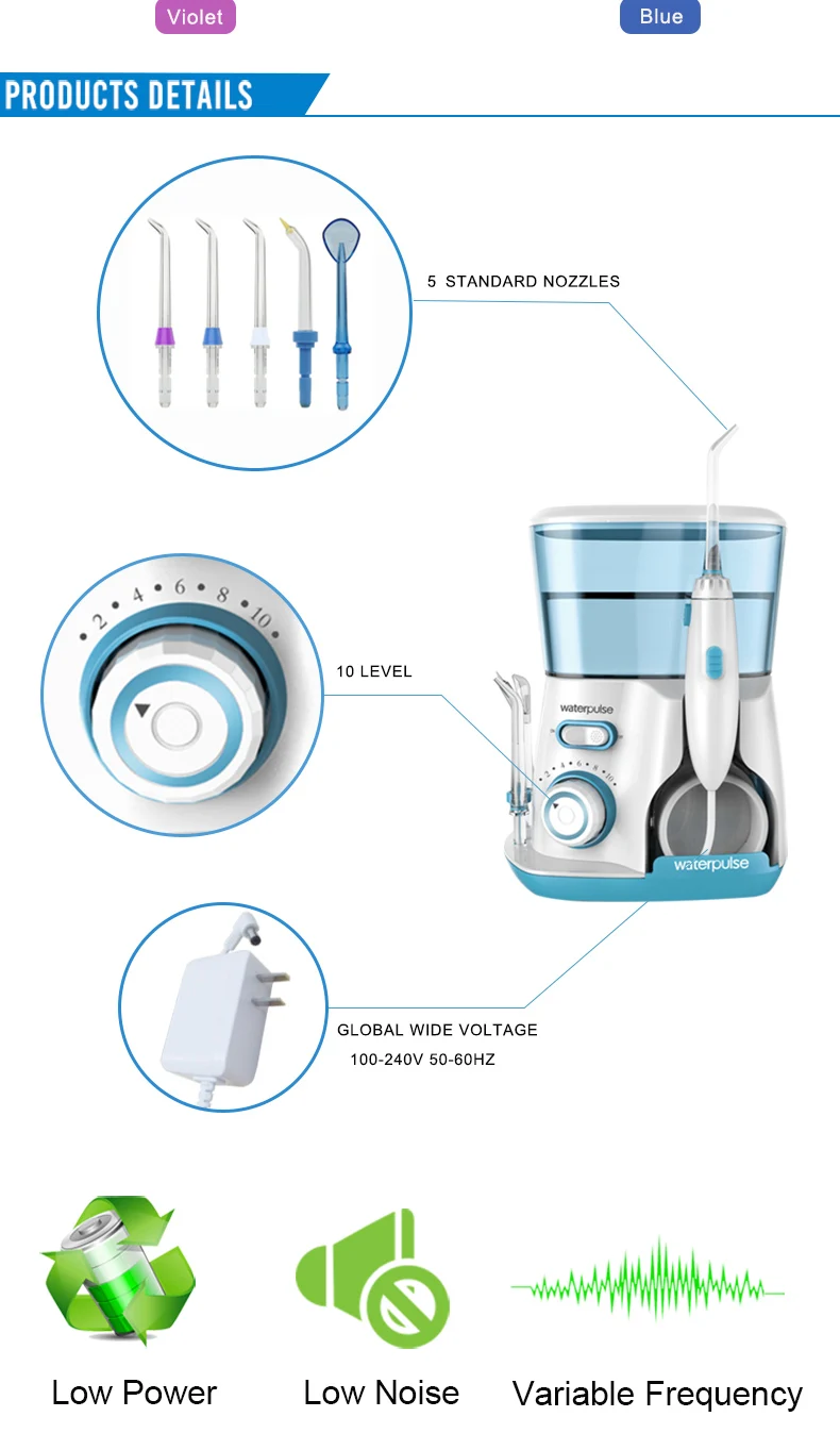 Waterpulse Dental Water Flosser Oral Irrigator Waterpick Dental Floss Water Irrigation Jet Dental Tooth Floss V300g 20