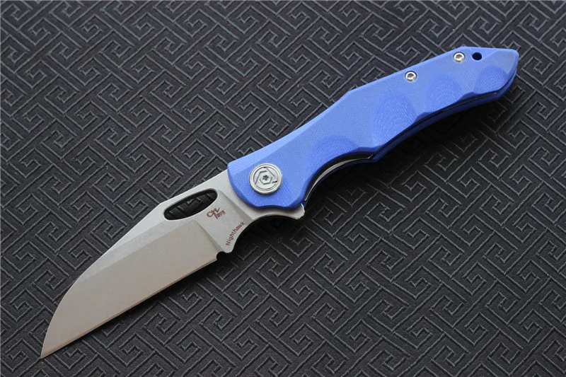 CH ночное hawk-G10 Флиппер складной нож D2 лезвие шарикоподшипник G0+ стальная ручка Походный охотничий карманный нож EDC инструменты - Цвет: Синий