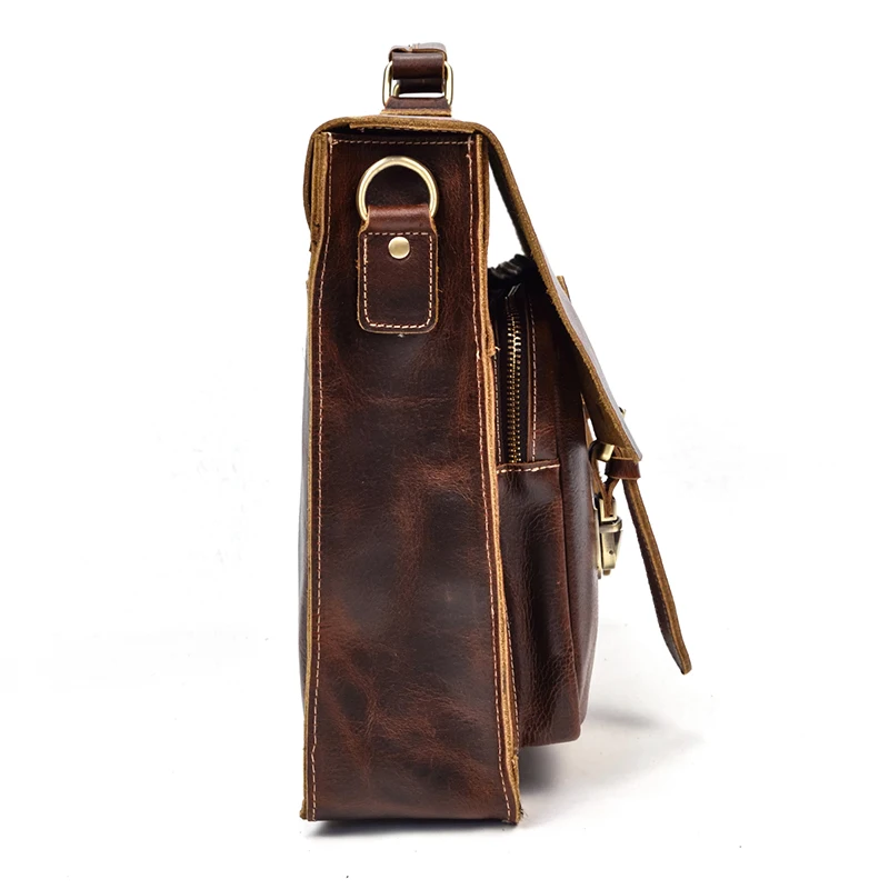 Мужской портфель из натуральной воловьей кожи, 15 дюймов, сумка для ноутбука, деловая сумка, винтажная воловья кожа, сумка на плечо для мужчин, Офисная сумка, портфель