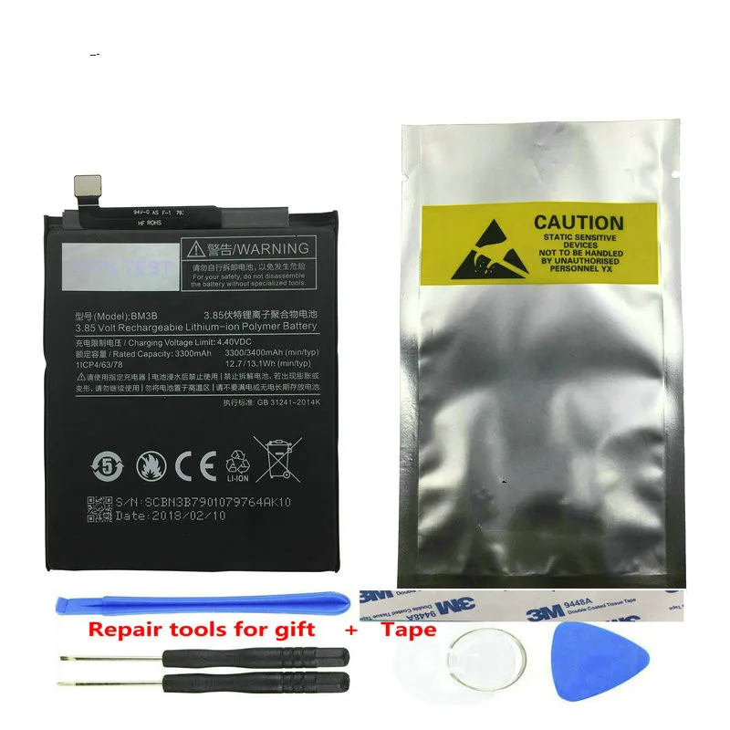

BM3B Battery For Xiaomi Mix 2 Mix2 Replacement 5.99"Mobile Phone Rechargeable Batterie 3300mAh 3400mAh 100%Test