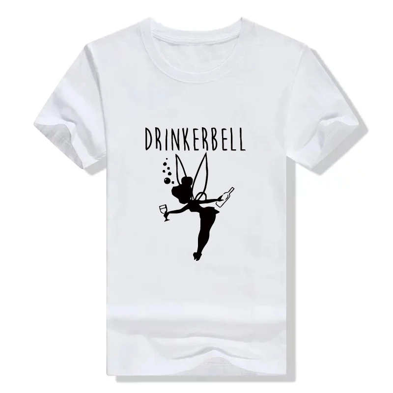 

Fashion Women T-shirt Letter Printed Drinkerbell Funny T Shirt Short Sleeve Girl Printing Summer Tops Harajuku Haut Femme Tees