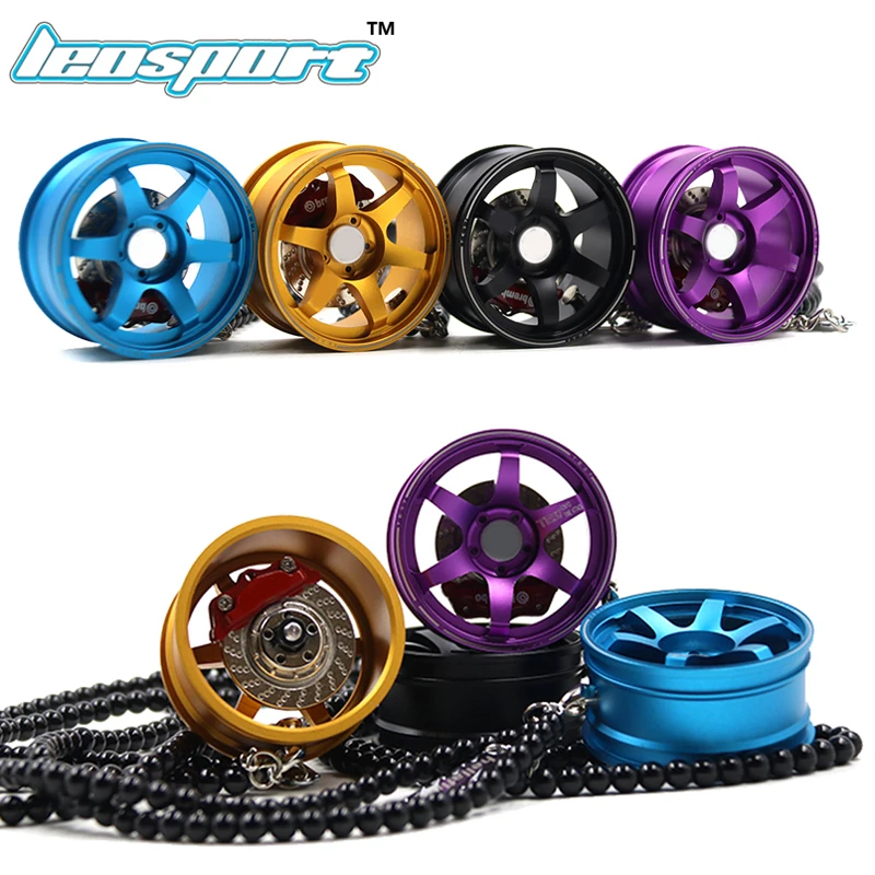 

JDM style Car Tuning Wheel Rim Keychain Key Chain Auto Turbo JDM Keyring with disc brake for HellaFlush Rear Mirror DT37 model